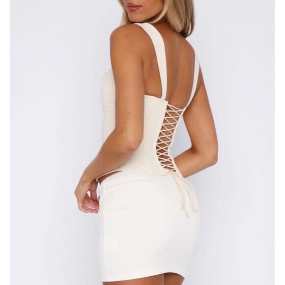 White Fox Boutique Sugar Honey Bustier Cream Top - NEVER WORN - Picture 3 of 3